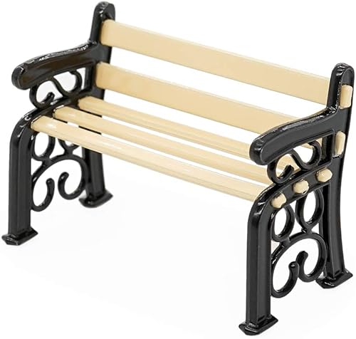 Odoria Accesorios de decoración de casa de muñecas con banco de parque en miniatura 1/24