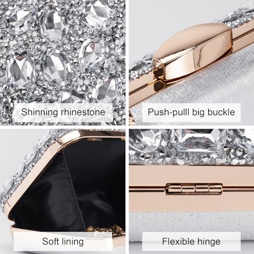 Image of Gemstone Clutch Purse, Rhinestone Purse | Evening Clutch for Women Wedding Party, Crystal Evening Bag for Women Evening