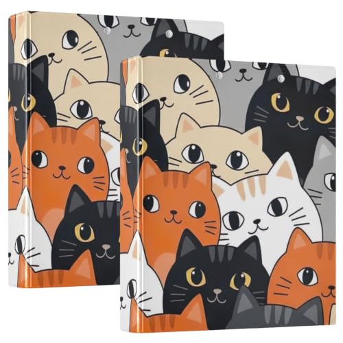 Classeur à anneaux en D chat mignon pour organiser vos cours de l'université