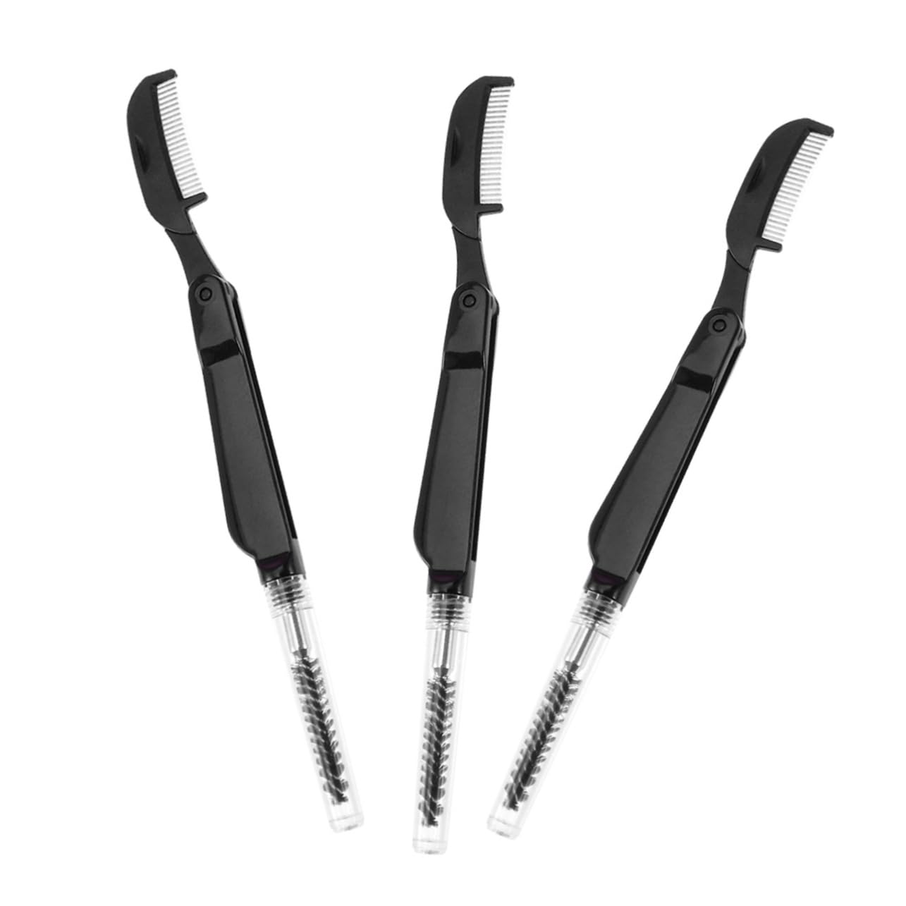 Gogogmee 3pcs Stainless Steel Eyelash Brush Eyebrow Comb Makeup Brush Tool Mascara Wands Applicator Set for Women