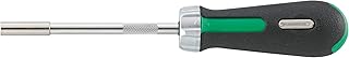 Stahlwille 18120001 Ratcheting Screwdriver Bit Holder No. 4008 Size 1 for Bit Screwdriver Inserts with External Hex 1/4" drive, 48 Teeth, 7.5 deg working angle, Length 250mm, Made in Germany.