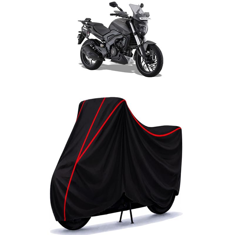 Image of Bajaj Dominar Water Resistant Bike Cover for All Motorcycles & Rain | Heavy Duty Taffeta Fabric | UV Protection, Dustproof, Scratchproof | All Weather Two Wheeler Body Cover with Elastic Bottom