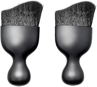 ANTSHINY 2 Pack Car Interior Detailing Brush,Soft Bristle Cleaning Dusting Brush,Car Dash Duster Brush for Automotive Dashboard, Air Conditioner Vents, Leather, Computer,Scratch Free (Black)