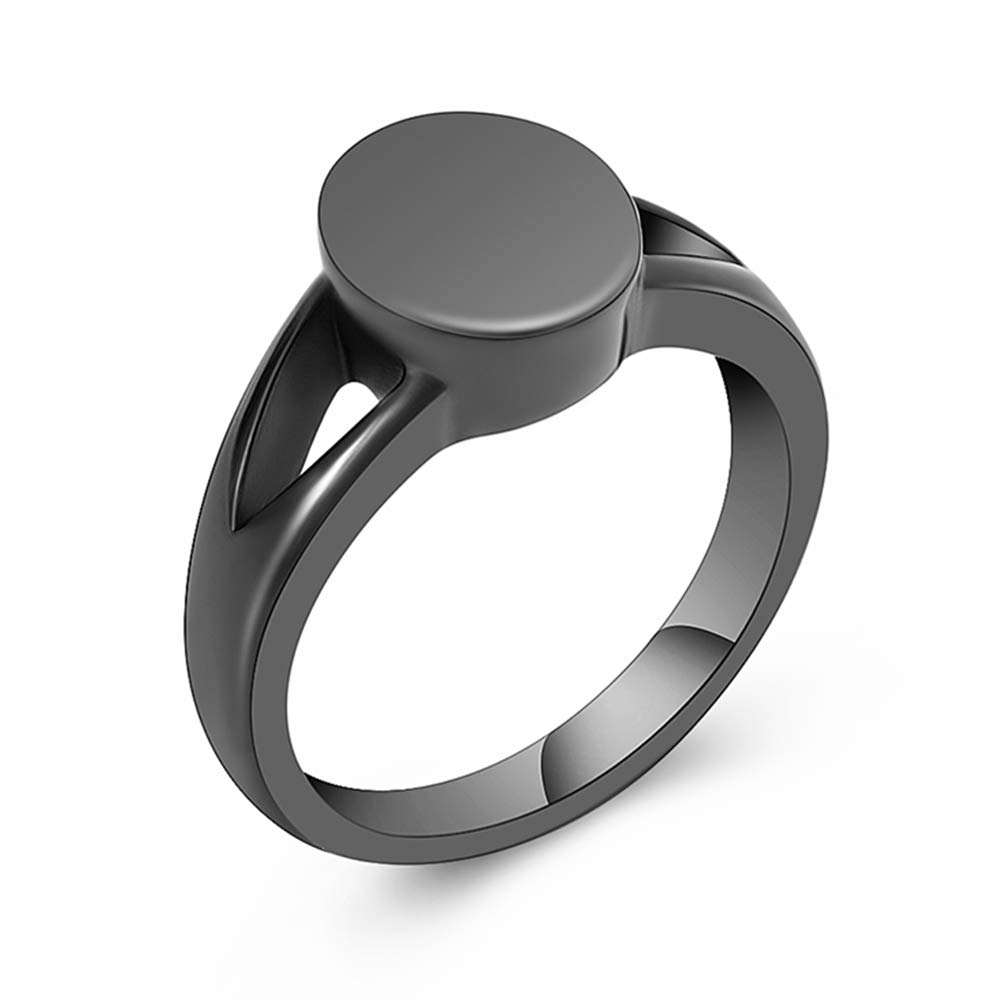 "Cremation Ring for Ashes Memorial Keepsake for Ashes Cremation Jewelry Urn Ring Ashes Holder Locket for Women/Men/Size 6 7 8 9 (Black, 8)"