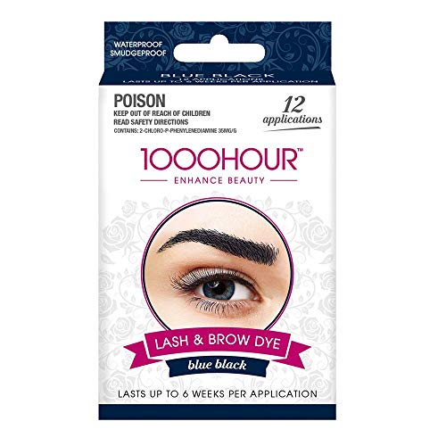 1000 Hour Eyelash & Brow Dye/Tint Kit Permanent Mascara (Blue Black)