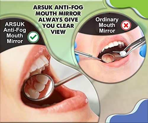 Dental Mouth Mirror Dentist Oral Mirror Teeth Mouth Dental Mirror Teeth Inspection Mirror Curve Angle Dentist Oral Care Tool Home Use Tools (Dental Mirror Pack of 2) - Thumbnail 7