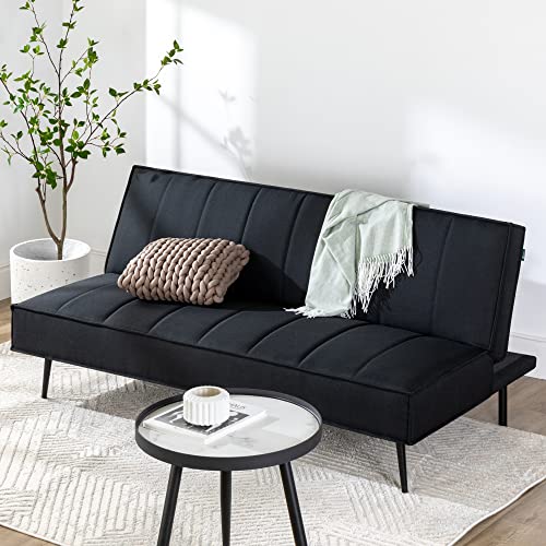 Zinus Quinn Clic Clac Sofá Cama - Sofá Cama Plegable 2 en 1 - Adecuado para habitaciones de invitados y espacios pequeños - Negro