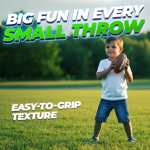Image of 7.25 inch Mini Foam Football for Kids & Toddlers - Easy Grip Small Youth Sports Ball - Soft Foam Footballs for Little Hands Sports Play - Toy Gifts for Boys & Girls