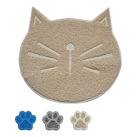 Cat Litter Tray Mat,Pet Food Mat,Waterproof Bowl Mats Non Slip Dogs and Cats Feeding Tray Pads (Beige) Cover