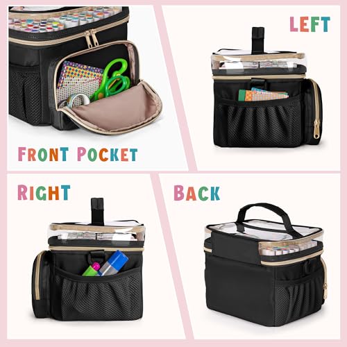 Rexmica Marker Organiser Case for 100 Markers, Marker Pen Storage Holder Bag with Divider and Shoulder Strap - Image 3