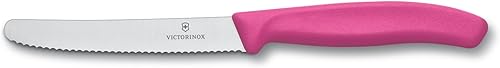 Victorinox Swiss Classic Cuchillo utilitario de 4-12 pulgadas con punta redonda, mango rosa
