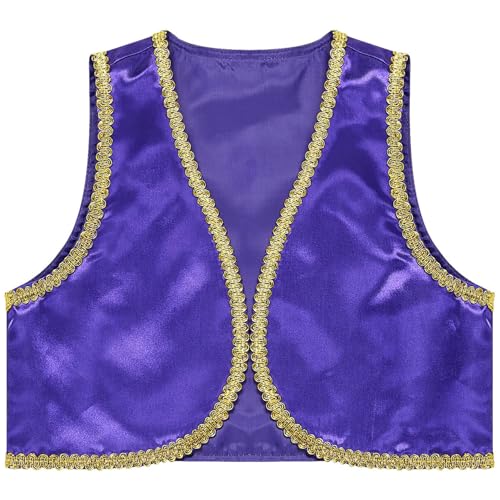 Boys Arabian Prince Tops Waistcoat Vest Kids Fairy Tale Dramas Stage Performance Fancy Dress Ups