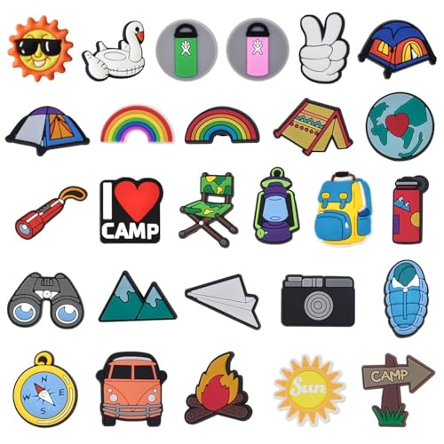 SLEEKEE 27 campingtemaskor tillbehör, tecknade skotillbehör, kreativa skotillbehör, intressanta skotillbehör, söta skotillbehör, Flerfärgad, Taglia unica