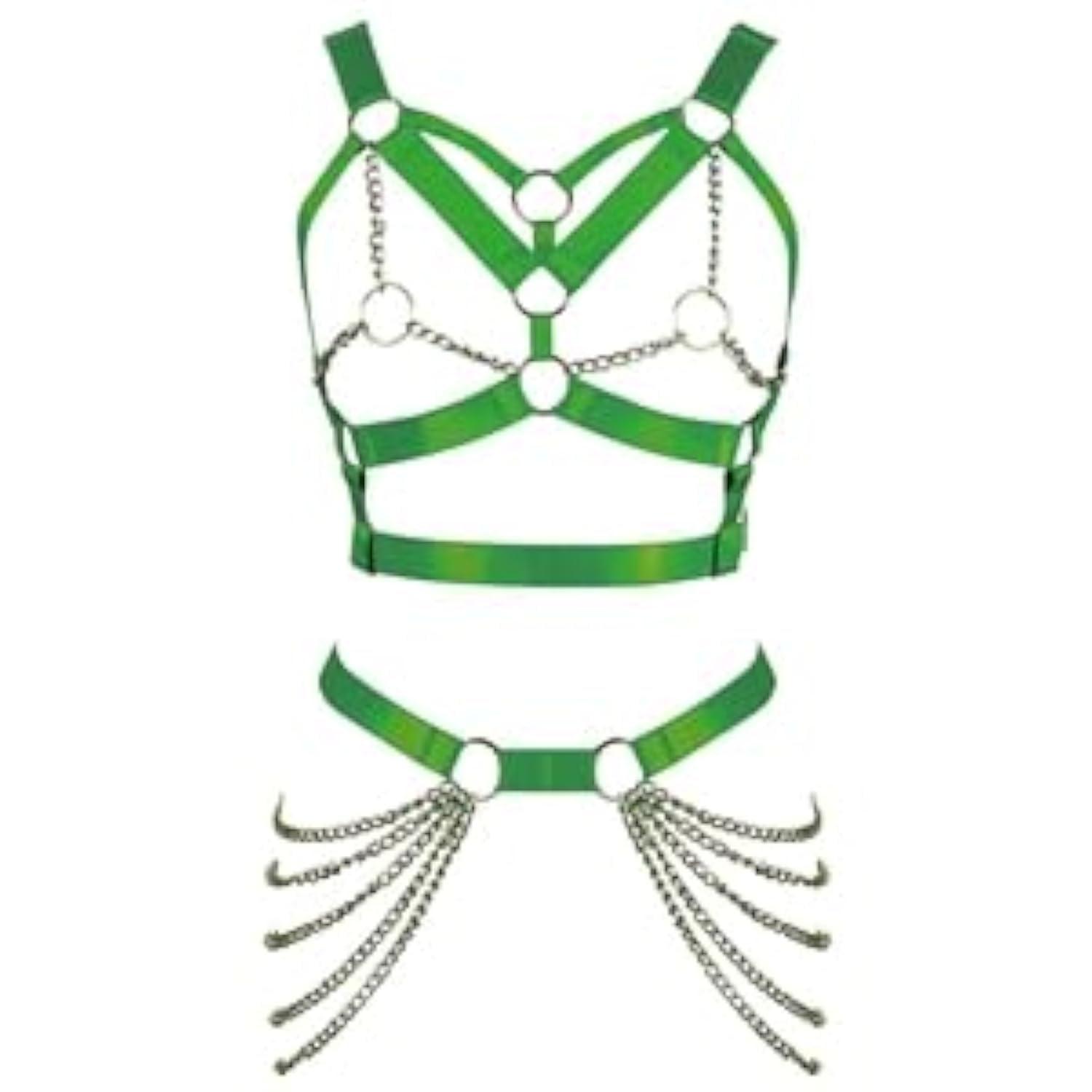 BBOHSSWomen's Body Harness Bra Punk Garter Belt Elastic Adjustable Bra Dance Carnival Gothic Costume Accessories