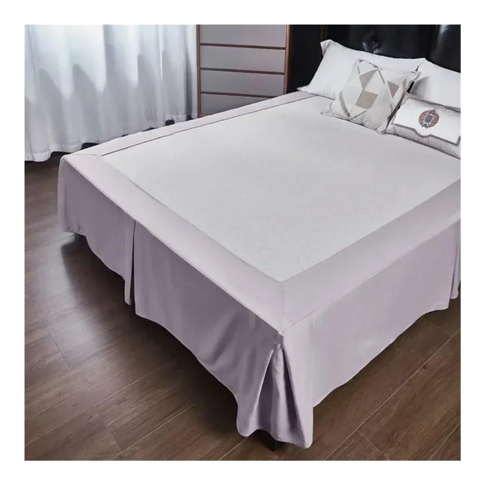 1 mantovana giroletto a pieghe, comoda, morbida, su misura, in tessuto satinato, altezza 38 cm (senza piattaforma) (CQ005-40, king size, 200 x 203 x 38 cm)