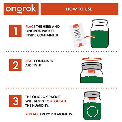 ONGROK 2 Way Humidity Packs 62% RH, (4 Gram - 12 Pack) | 3 Sizes Available, Individually Sealed Humidity/Moisture Control Packets, For up to 1/2 oz - Thumbnail 2