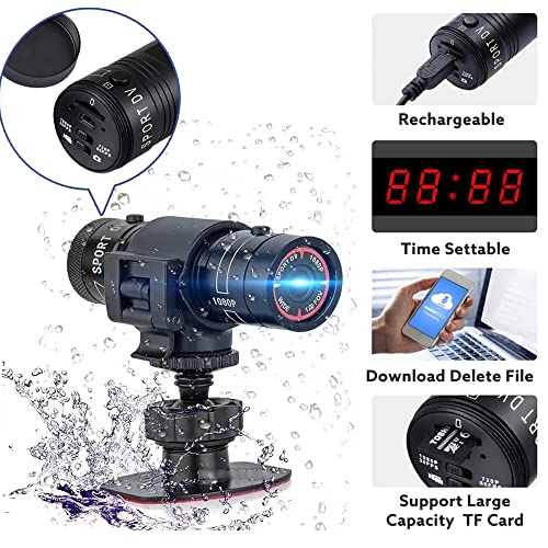 TKMARS Action Cam,Videocamera Casco Moto Mini Fotocamera Bici,1080p Full HD 120° Loop grandangolare Impermeabile Action Cam Registrazione Video e Scatto Fotografico per Sci, Equitazione, ecc - Image 7