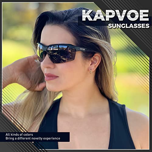 KAPVOE Sports Sunglasses Polarized Cycling Glasses Baseball Running Mountain Bike Triathlon Golf MTB for Men Women - K87 - Image 2