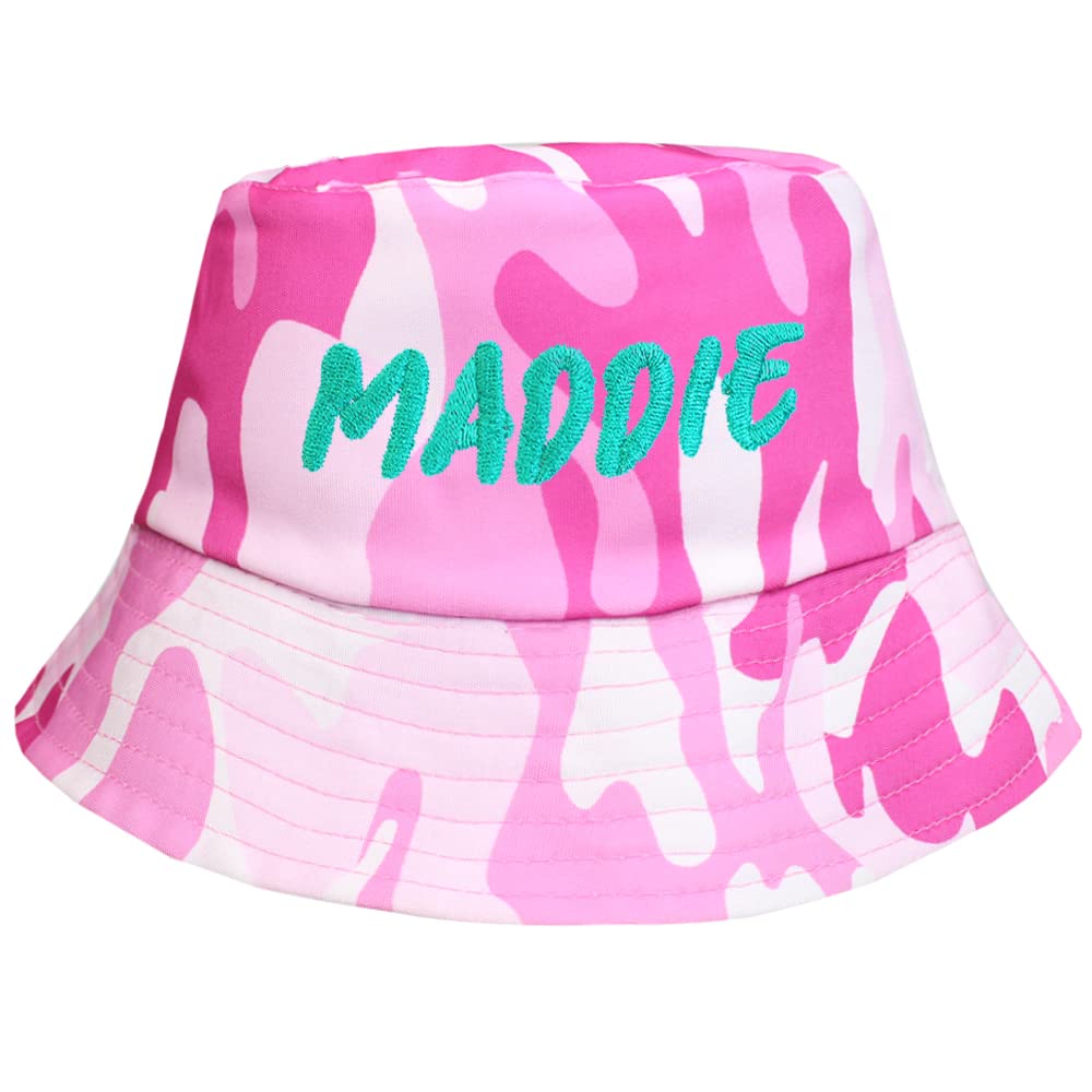 Teddyt's Girls Camouflage Pink Personalised 'S Pink And Camouflage Bucket Summer Sun Hat (As8, Age, 3_Years, 6_Years, )