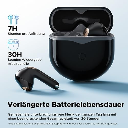 SoundPEATS Kabellose Kopfhörer - Air4 Lite Hi-Res Audio-Ohrhörer mit Bluetooth 5.3 und LDAC-Codec, 6 Mikrofone für Geräuschunterdrückung bei Anrufen, 30 Std. Akkulaufzeit, Multipoint-Verbindung – Bild 6