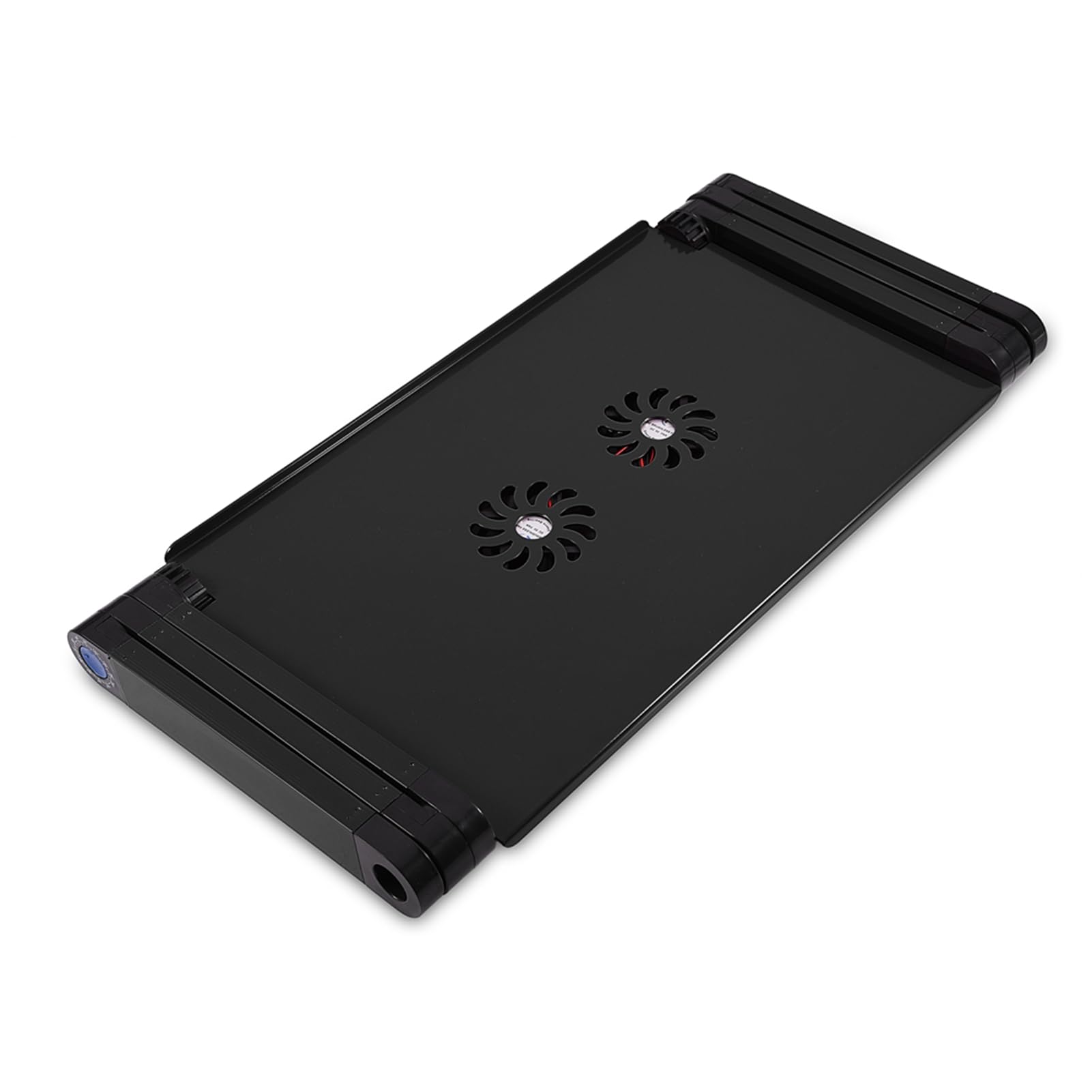 lyrlody Supporto per Laptop Scrivania per Laptop Regolabile Tavolo Pieghevole in Lega di Alluminio con Gambe Girevoli a 360 Gradi Doppie Ventole di Raffreddamento Vassoio per Mouse per Divano Letto