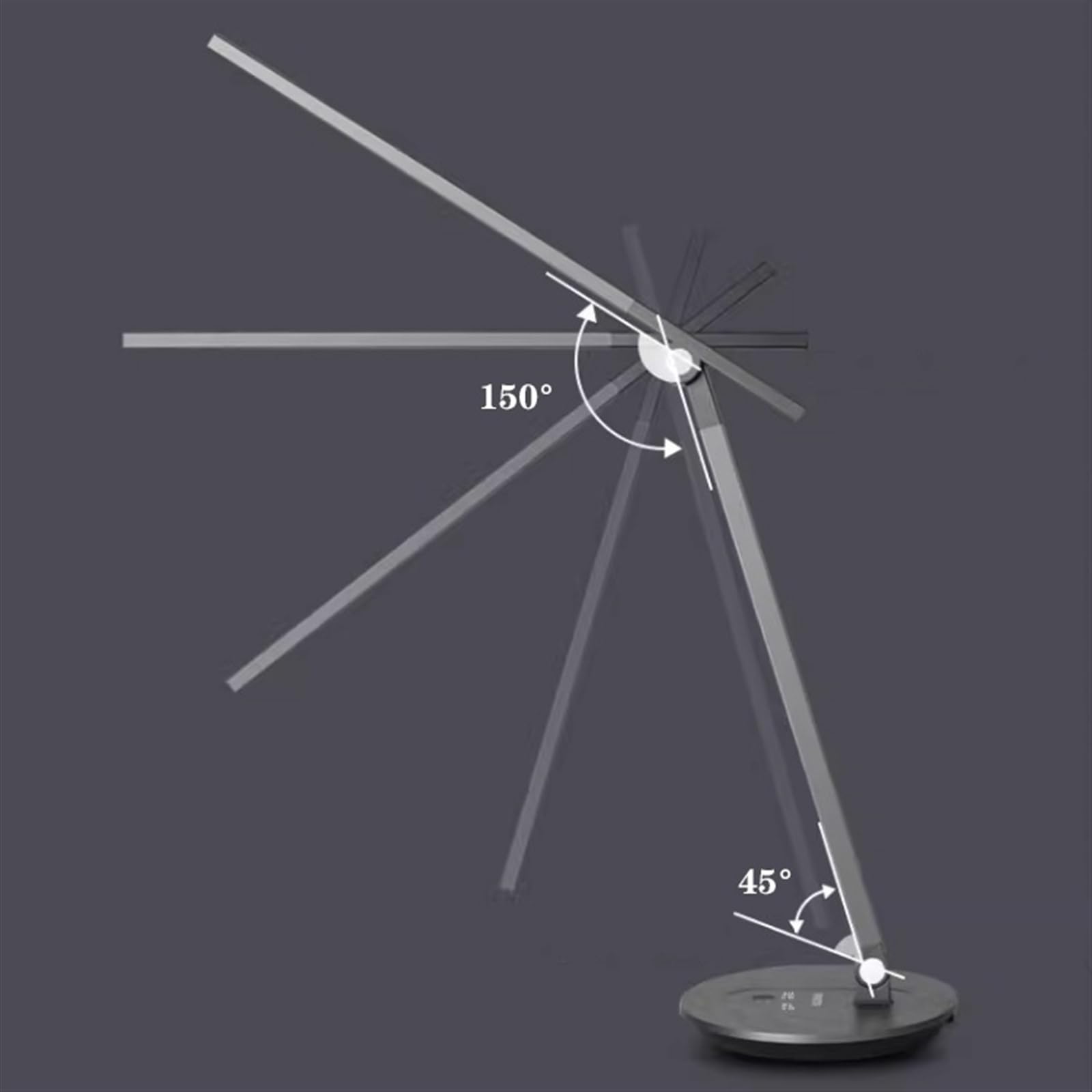 desk lamp Lampa biurkowa Lampa biurkowa LED, lampa stołowa do ochrony oczu z 15 trybami oświetlenia, funkcja dotykowa/pamięć, ściemniana lampka do czytania Lampa zadaniowa do domowego biura (szara)