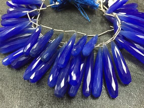 Améthyste calcédoine véritable goutte briolette violette pour création de pendentif