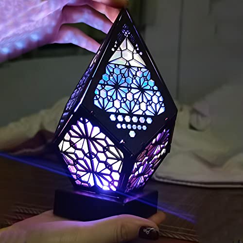 Bohemian Light-Polar Star Wooden Lamp,Canrulo LED Colorful Diamond Lights for Home Decor,Bohemian Decor,Bohemian Wedding