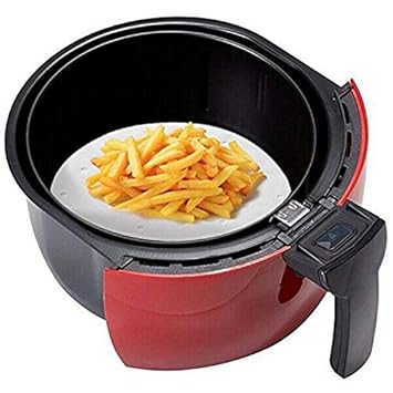 ELECTROPRIME 100pcs Air Fryer Liners, 9inch Bamboo Steamer Liners, Premium Perforated Pa T6K2