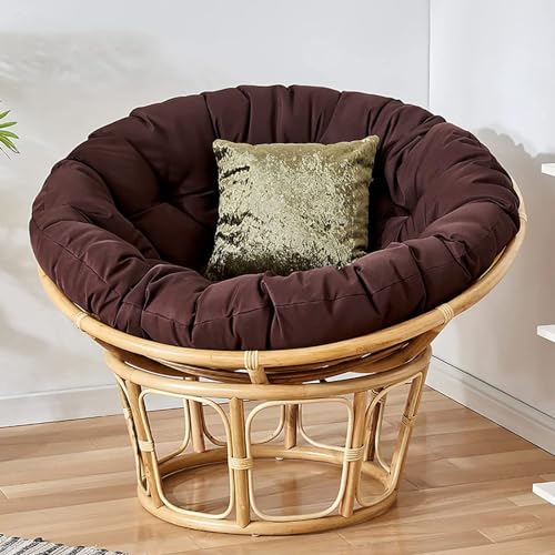 Round Chair Cushion 130x130 cm Brown Poly Rattan Hanging Chair Cushion