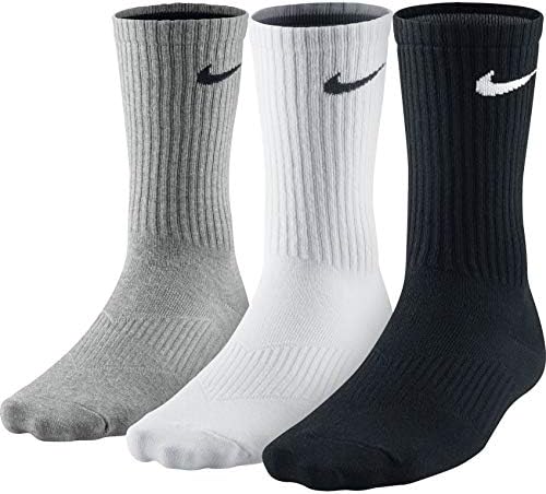 NIKE Men's Lightweight Crew Socks (Pack of 3), White/Grey/Black, Medium - Image 2