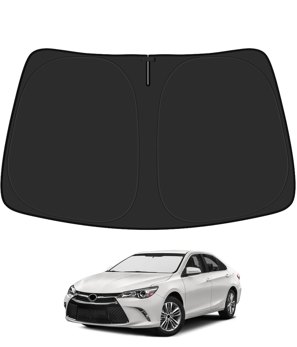 BIBLOZ Car Windshield Sun Shade for Toyota Camry 2012-2017, LE, XLE, SE, XSE, Hybrid Accessories Foldable PET Sunshade Keeps The Car Cool Inside