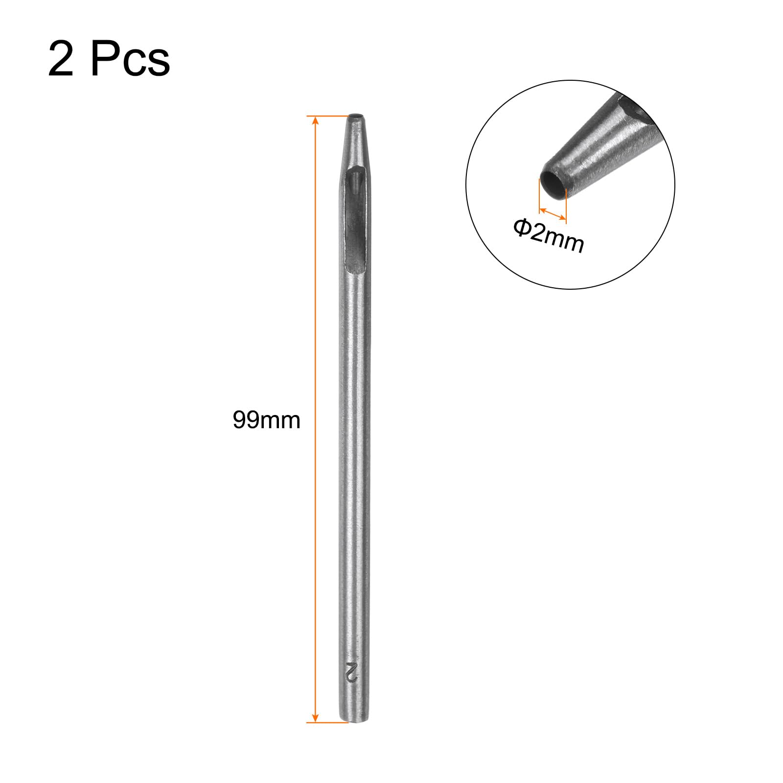 2 Punzoni Per Pelle 3mm - Acciaio Carbonio, Per Forare Cinture, Cuoio, Tessuto - Foto 8