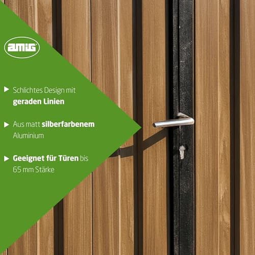 Amig - Türgriffgarnitur ohne Rosette aus Aluminium, matt silberfarben - 130 x 61 mm - Mod. 2113-8 mm Vierkant - Für Türen von 35 bis 65 mm