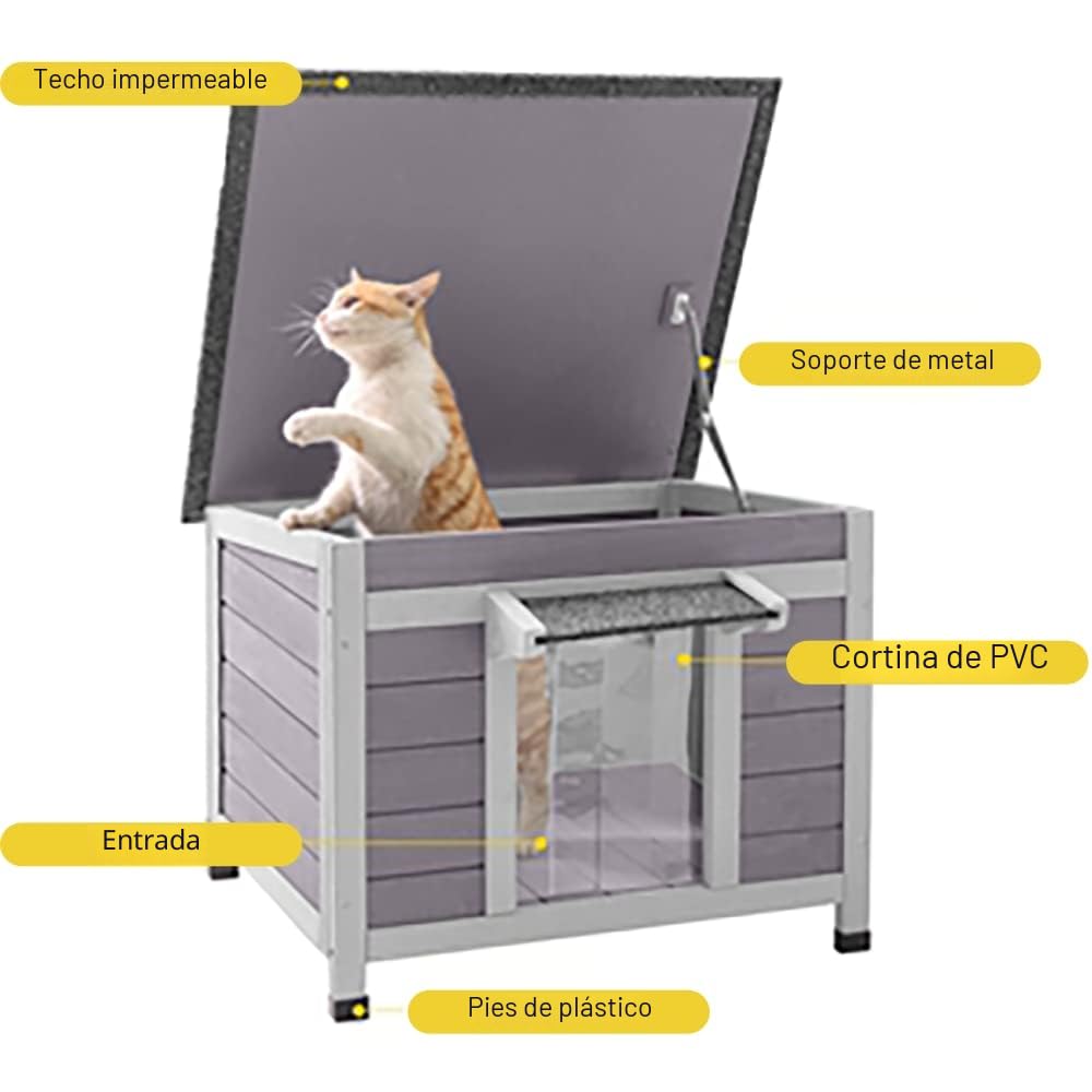 Casa para Perros y Gatos para Exteriores e Interiores con Techo Impermeable, también Adecuada para Otros Animales pequeños