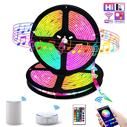 Smart WiFi LED Strip Lights Works with Alexa,32.8ft Color Changing Sync to Music