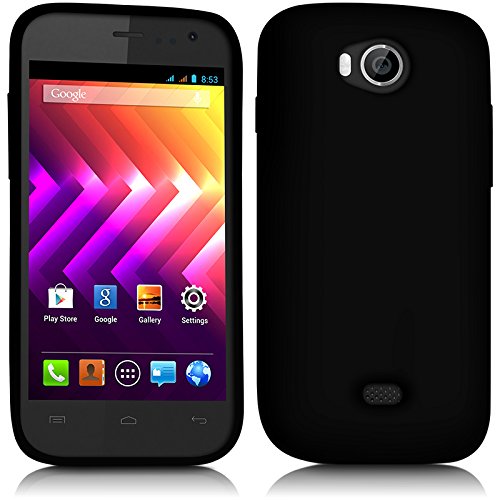 Seluxion - Housse Etui Coque en Silicone Noir pour Wiko Iggy + Film de Protection
