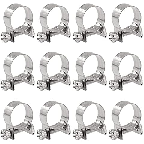 Glarks 12 Pack Mini Fuel Injection Hose Clamps Cover