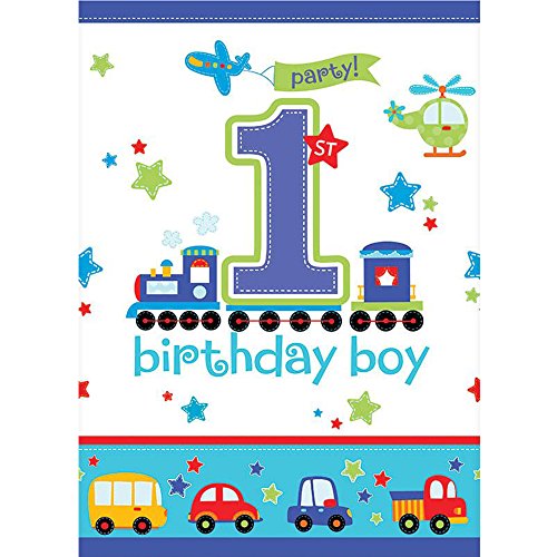 All Aboard! Birthday Party Plastic Table Cover, 1 Piece, Made from Plastic, Birthday, 54