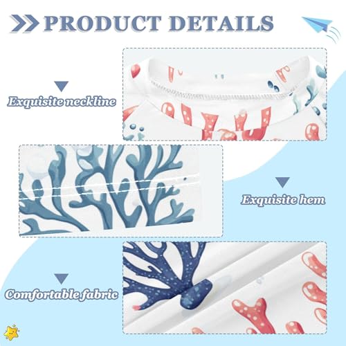 Cute Coral White Boy Bathing Suit UV Protection Swimwear Beach Tops 3T3