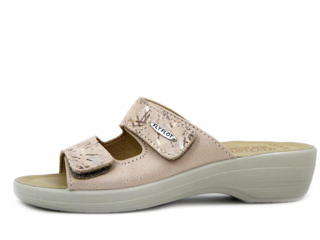 Sandales beige en cuir véritable Fly Flot T5B18 pour femme - 6