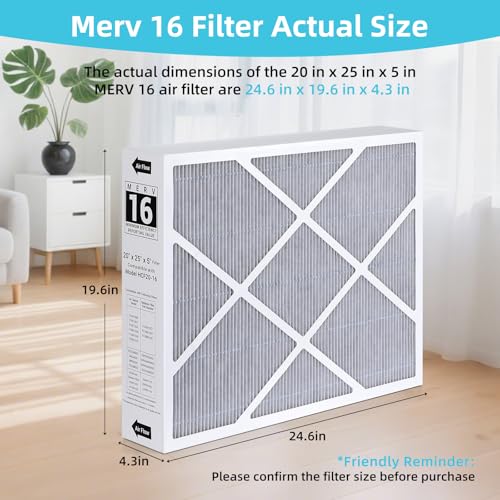 2 Pack X6675 MERV 16 Air Filter, 20x25x5, High-Efficiency Furnace Filter Compatible with Lennox X6675 & HCC20-28 furnace HVAC systems, Replaces Part HCF20-16 by KMCSOYE - Image 3