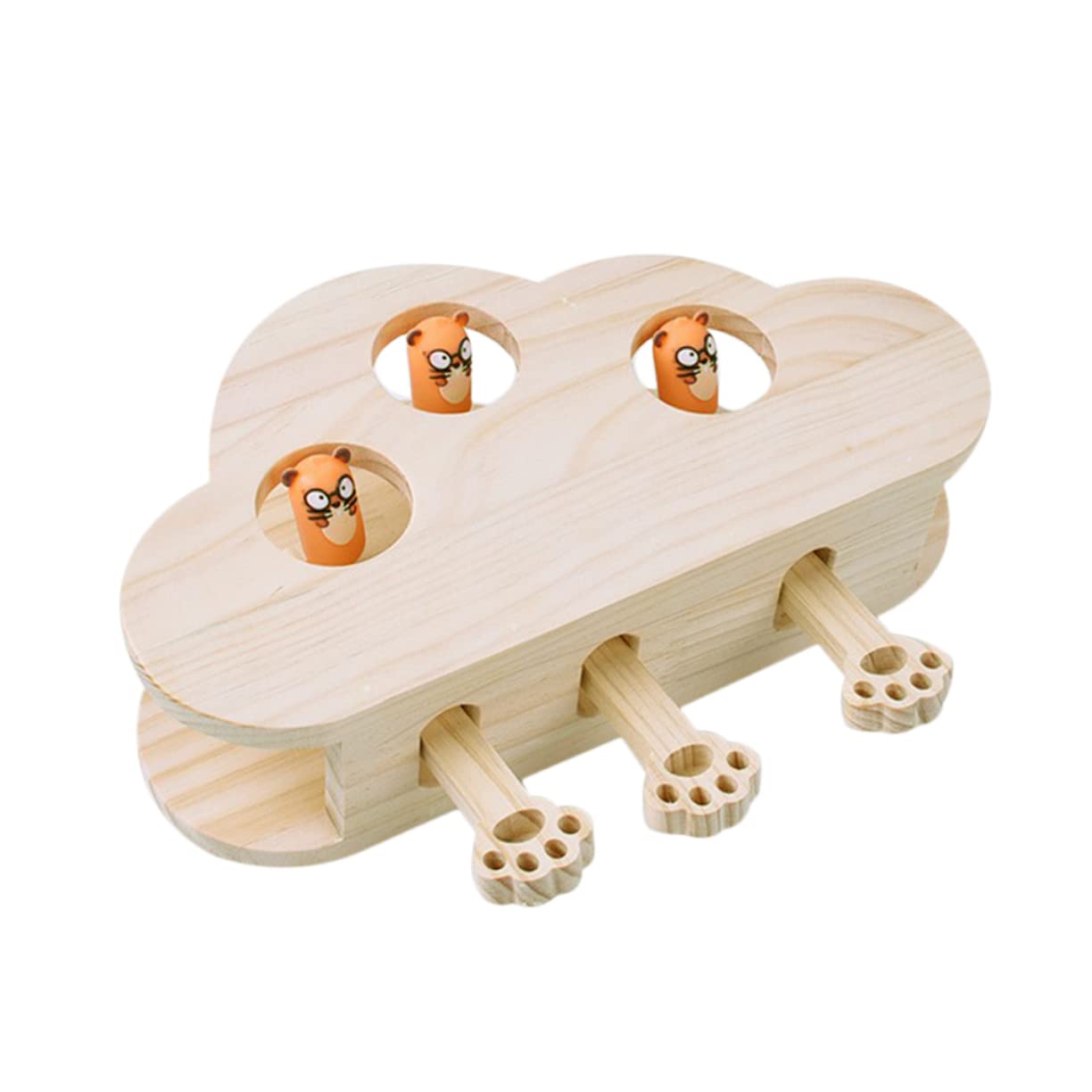 TOYANDONA Holz Katzenspielzeug Mäusespiel Mit Glatter Oberfläche Interaktiv Für Haustiere Katzenminzenspielzeug