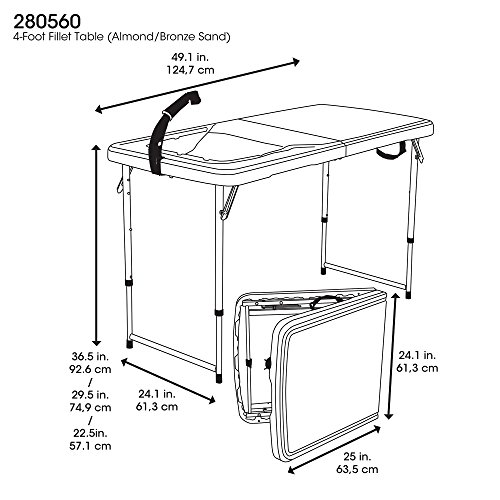 LIFETIME Mesa de Camping Plegable de 4 Pies para Limpieza de Pescado con Fregadero miniatura 3