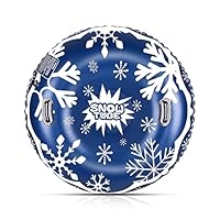 Aufblasbarer Schlitten, CAMULAND 47-Inch Winter Rutschreifen für Schlittenfahren Strapazierfähig, Aufblasbarer Schlitten für Kinder und Erwachsene Dunkelbrau