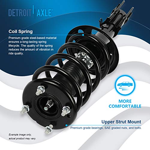 Image of Detroit Axle - Front Struts Rear Shock Absorbers Kit for 2013-2019 Ford Explorer, 2 Ready Struts w /Coil Spring, 2 Shocks Absorbers Assembly, 2 Front Sway Bars 2014 2015 2016 2017 2018 Replacement