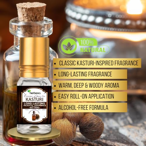 Image of Kasturi & Kesar Attar for Men & Women | Long Lasting Alcohol-Free | 2 x 6ml Roll-On