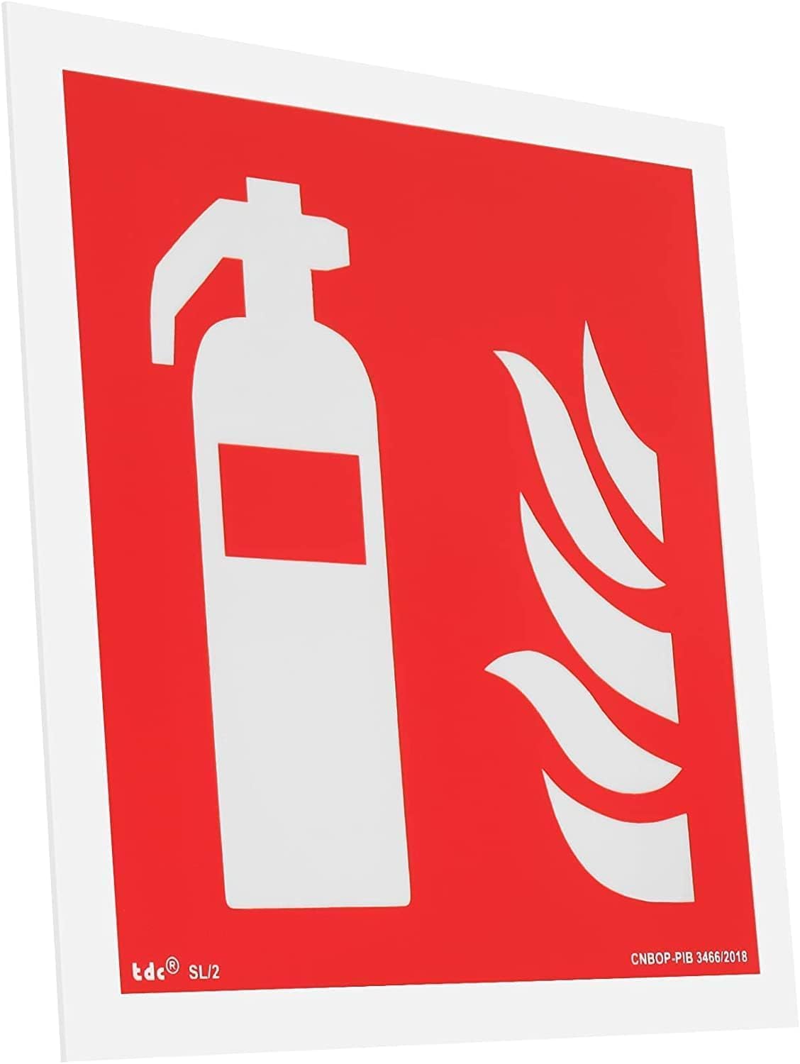 20x Cartello Estintore 15x15cm adesivo, fotoluminescente | PVC Resistente alle intemperie + nastro di montaggio, DIN EN ISO 7010, Cartelli Segnaletici di Sicurezza, Cartelli Estintori