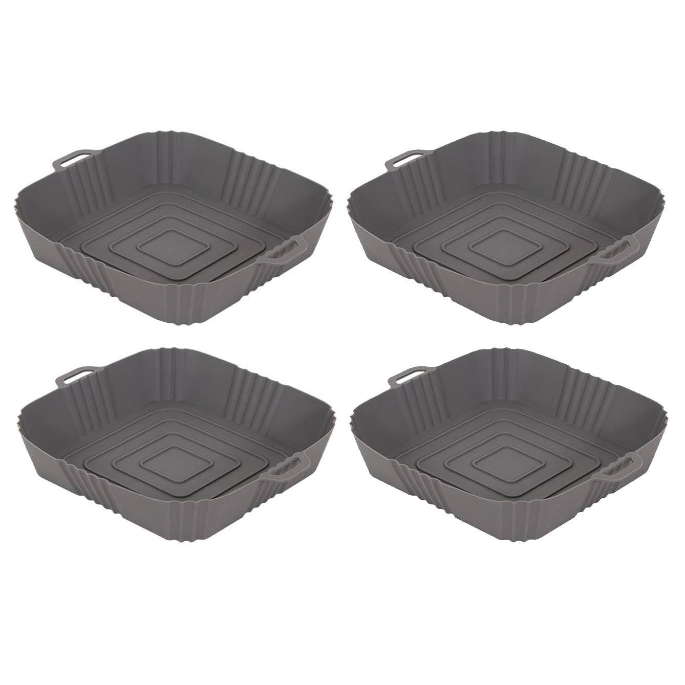 YöL Pack of 4 Square Silicone Air Fryer Liners Easy Clean Cooking Baking Frying Reusable