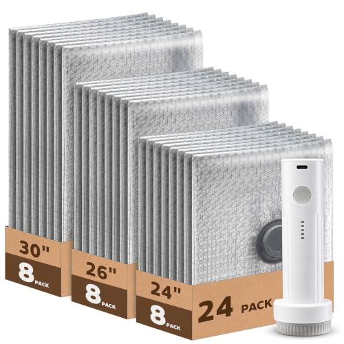 24 Pack Vacuum Storage Bags with Pump Space Saving for Luggage and